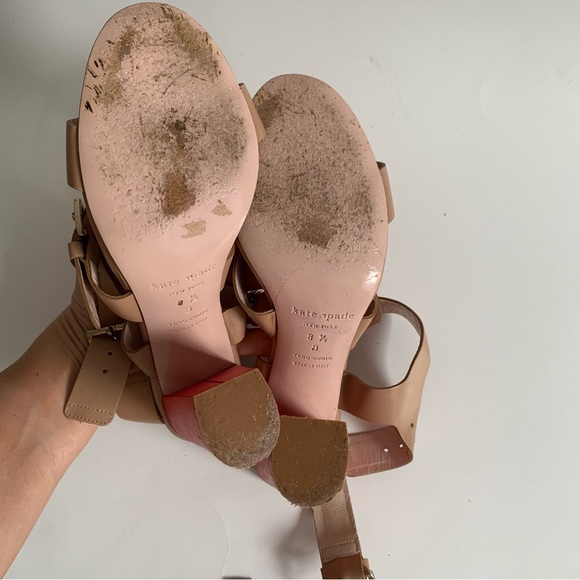 Kate Spade Ibarra Block heel leather strap sandals nude - Picture 9 of 15
